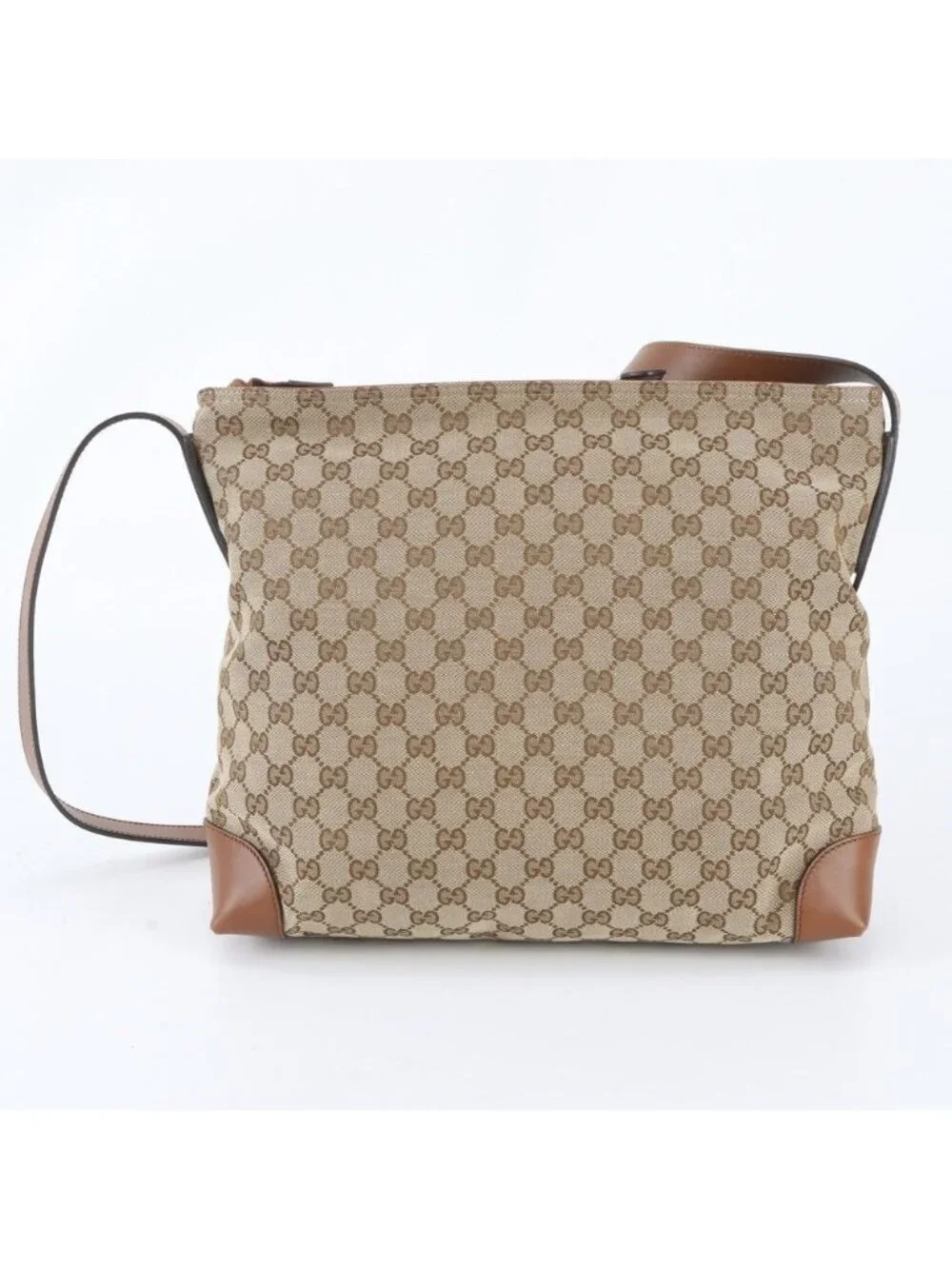 Gucci GG Canvas Leather Shoulder Bag Crossbody Tote